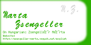 marta zsengeller business card